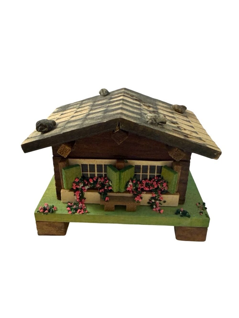 Vintage Vienna Chalet Wooden Trinket Box Handcrafted Cottage Cabin Austria Minia